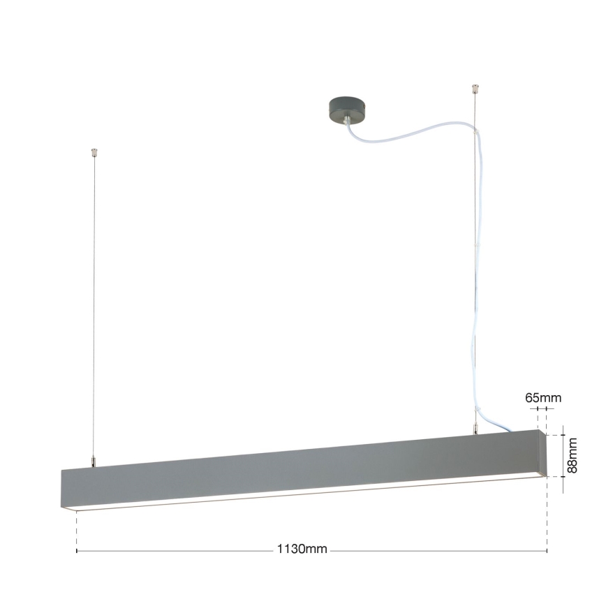 LED-katto-/riippuvalaisin 2-in-1 PALKKI LED/38W/230V 3000/4000/5000K harmaa