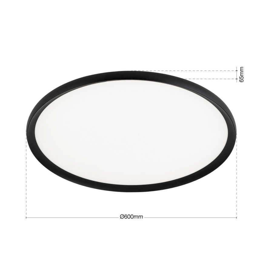 LED-kattovalaisin KANT LED/50W/230V 2700/3000/4000K halkaisija 60 cm musta