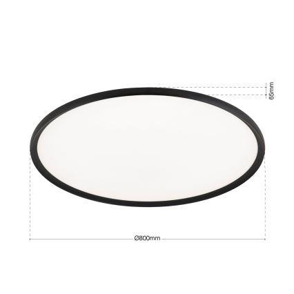 LED-kattovalaisin KANT LED/66W/230V 2700/3000/4000K Ø 80 cm musta