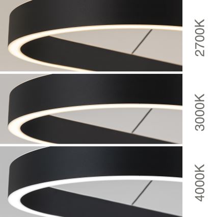 LED-riippuvalaisin vaijerilla CARRARA LED/80W/230V 2700/3000/4000K musta