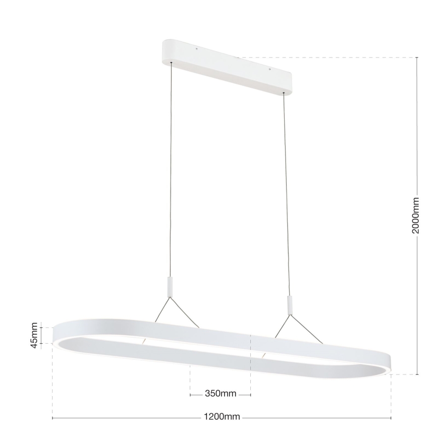 LED-riippuvalaisin vaijerilla CARRARA LED/80W/230V 2700/3000/4000K valkoinen