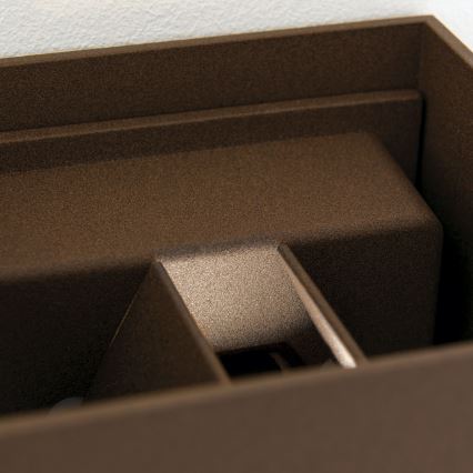 Ulkoseinävalaisin liiketunnistimella ja hämäräkytkimellä CUBE-S LED/13W/230V IP54 ruskea