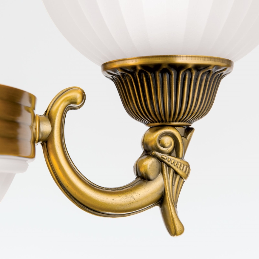 Kattokruunu ketjussa ROCCA 6xE27/60W/230V halkaisija 64 cm pronssi/valkoinen