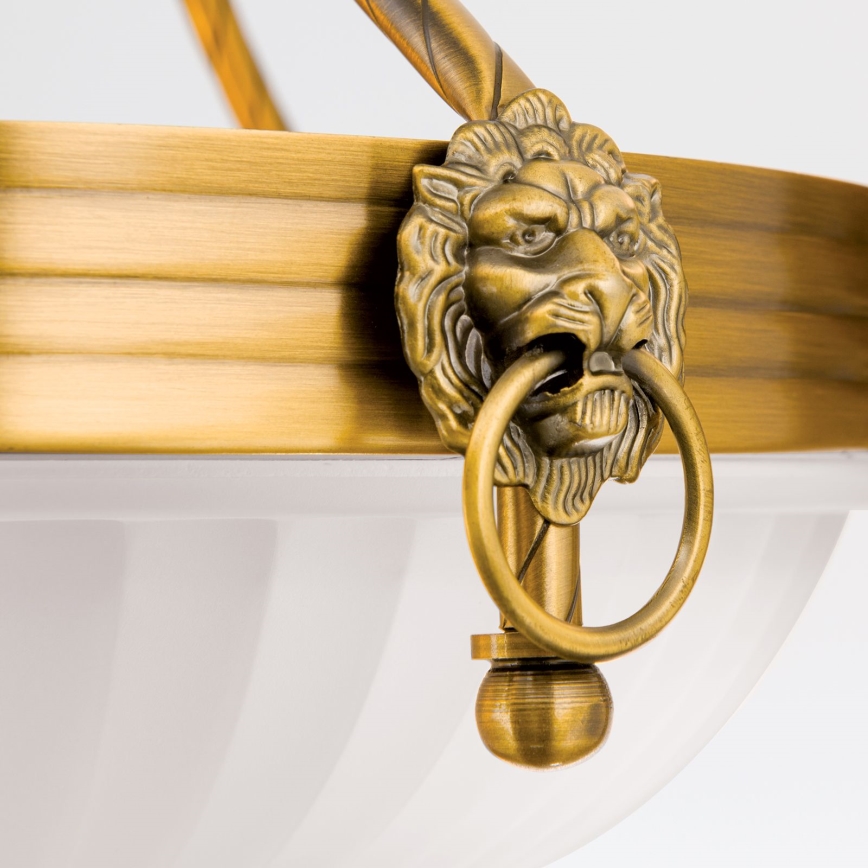 Kattokruunu ketjussa ROCCA 6xE27/60W/230V halkaisija 64 cm pronssi/valkoinen