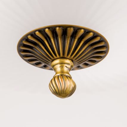 Kattokruunu ketjussa ROCCA 9xE27/60W/230V halkaisija 75 cm pronssi/valkoinen