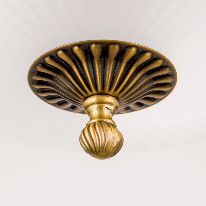 Kattokruunu ketjussa ROCCA 9xE27/60W/230V halkaisija 75 cm pronssi/valkoinen