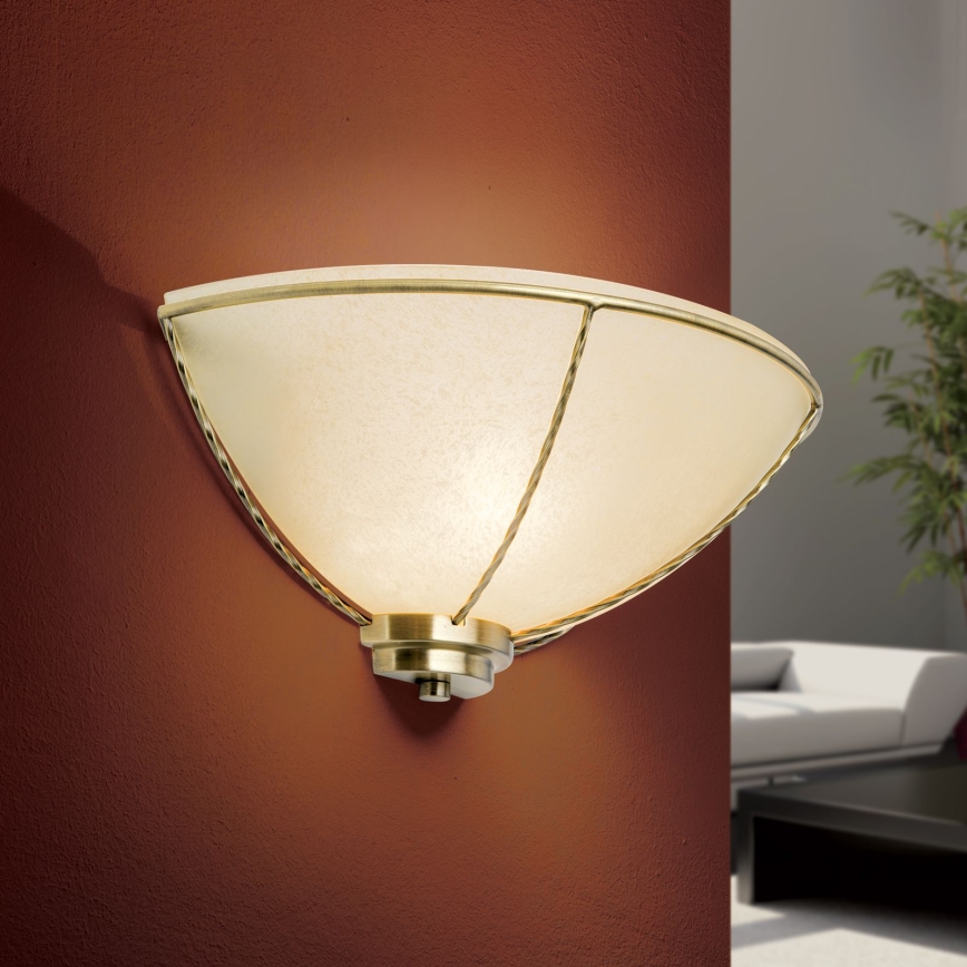 Seinävalaisin MAURO 1xE27/60W/230V pronssi