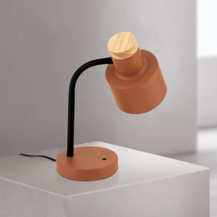 Pöytälamppu GILI 1xE27/40W/230V tiilenpunainen