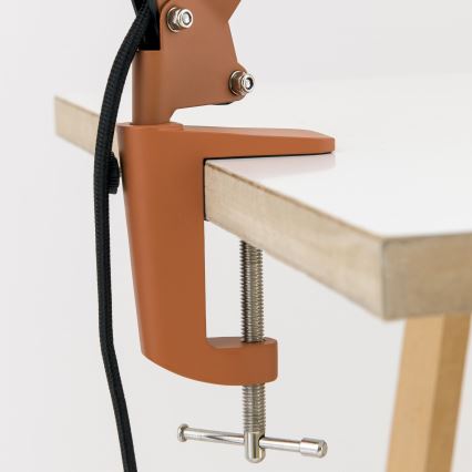 Pöytävalaisin klipsillä GILI 1xE27/40W/230V tiilenpunainen