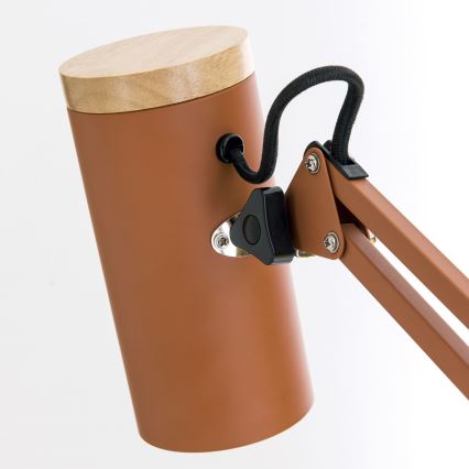 Pöytävalaisin klipsillä GILI 1xE27/40W/230V tiilenpunainen