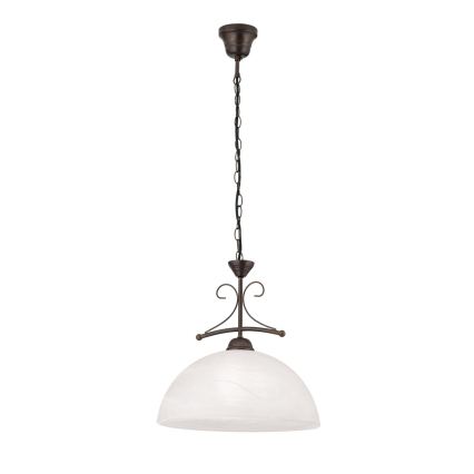 RULA-kattokruunu ketjulla 1xE27/40W/230V halkaisija 35 cm valkoinen/pronssi