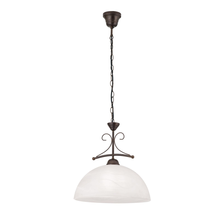 RULA-kattokruunu ketjulla 1xE27/40W/230V halkaisija 35 cm valkoinen/pronssi