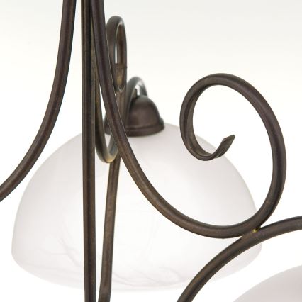 RULA-riippuvalaisin ketjulla 3xE27/40W/230V halkaisija 70 cm valkoinen/pronssi
