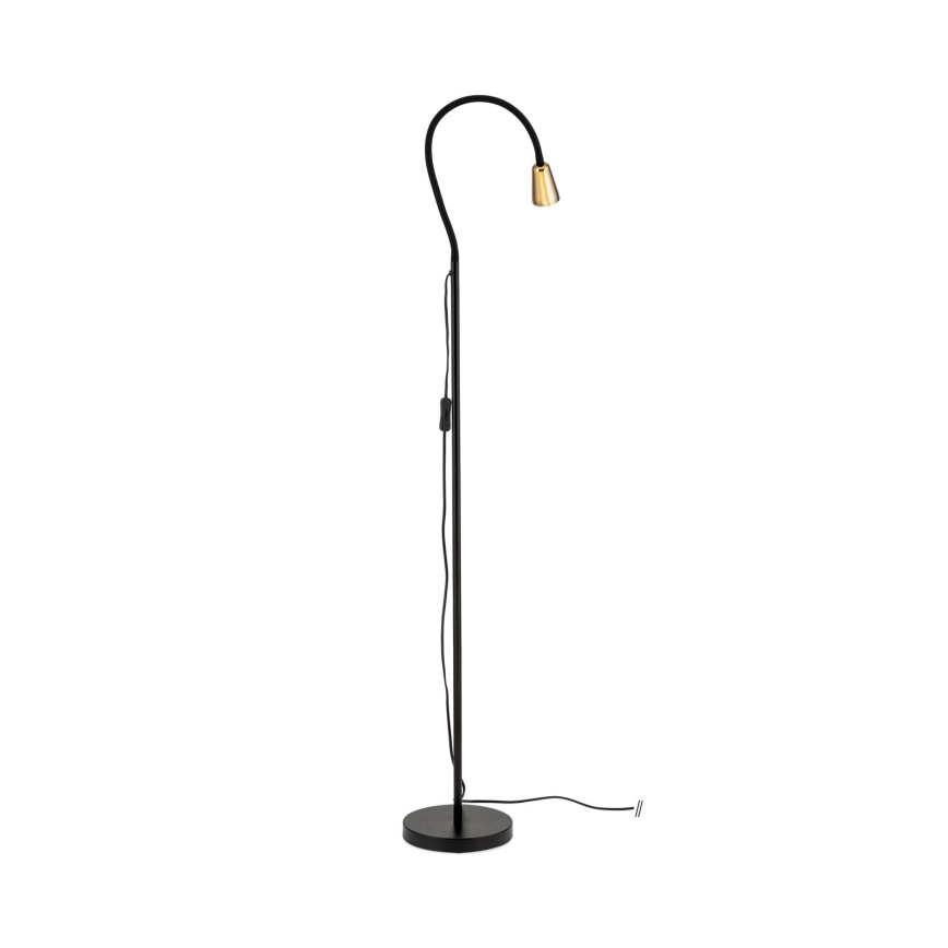Säädettävä lattiavalaisin DOTTY 1xGU10/10W/230V musta/messinki