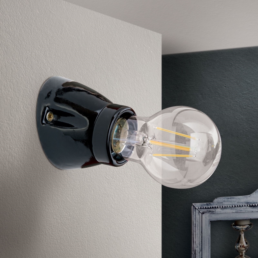 Seinävalaisin FROST 1xE27/60W/230V musta