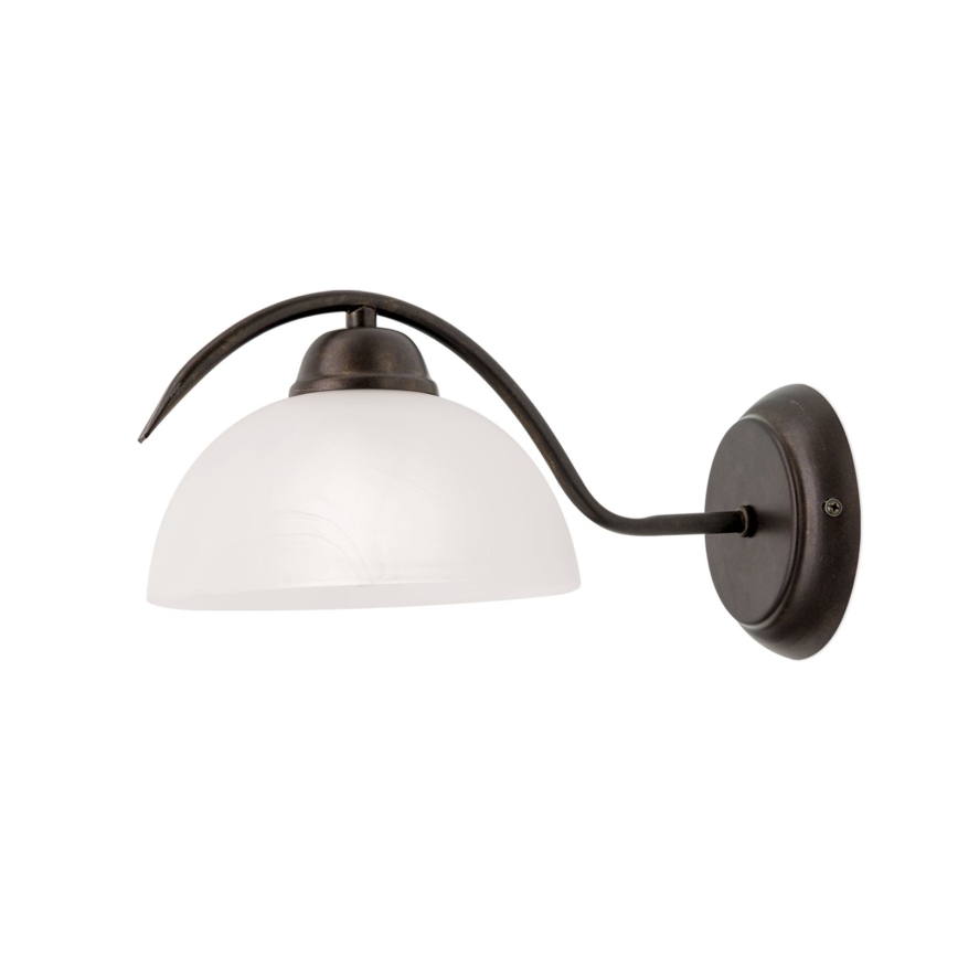 Seinävalaisin RULA 1xE27/40W/230V valkoinen/pronssi