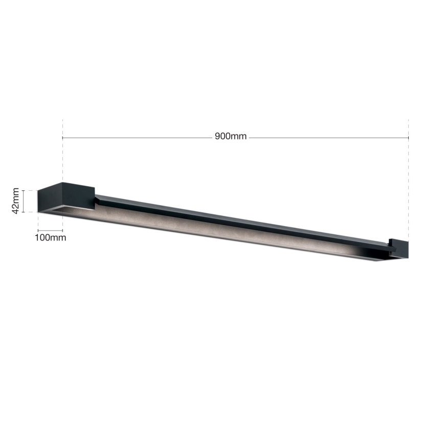 Kylpyhuoneen LED-peilivalo MARILYN LED/24W/230V 90 cm IP44 musta