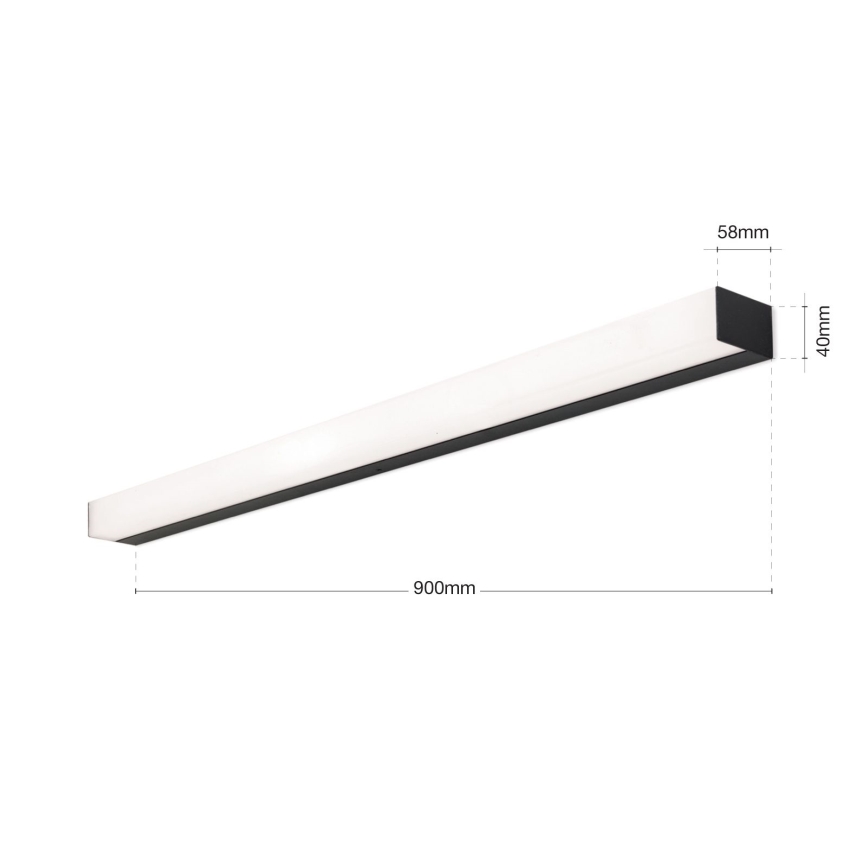 Kylpyhuoneen LED-peilivalo HORIZON LED/18W/230V 3000/4000K 90 cm IP44 musta