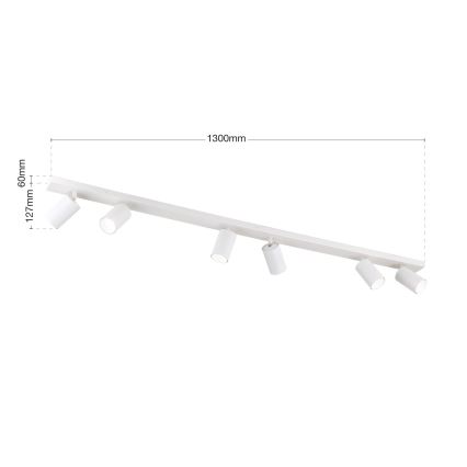 Kohdevalaisin SEAN 6x GU10/13W/230V, valkoinen