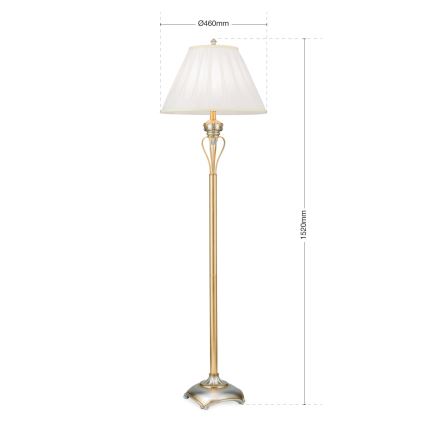 Lattialamppu TIZIA 1xE27/60W/230V valkoinen/kulta/patina