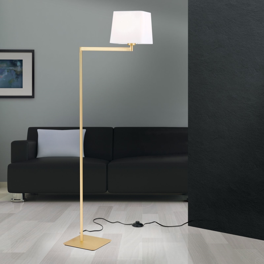 Lattialamppu CARLTON 1xE27/40W/230V valkoinen/kulta