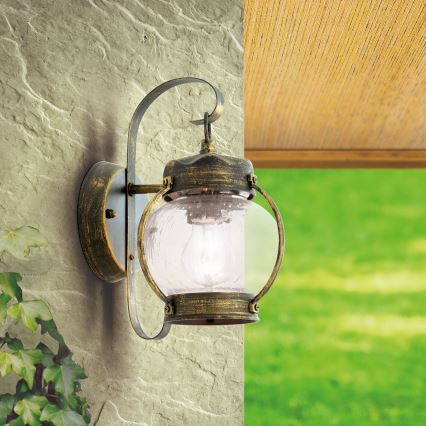 Ulkoseinävalaisin TAVERNA 1xE27/60W/230V IP23 pronssi/patina