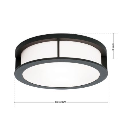 Ulkovalaisin HENRY 2xE27/15W/230V halkaisija 30 cm IP44 antrasiitti