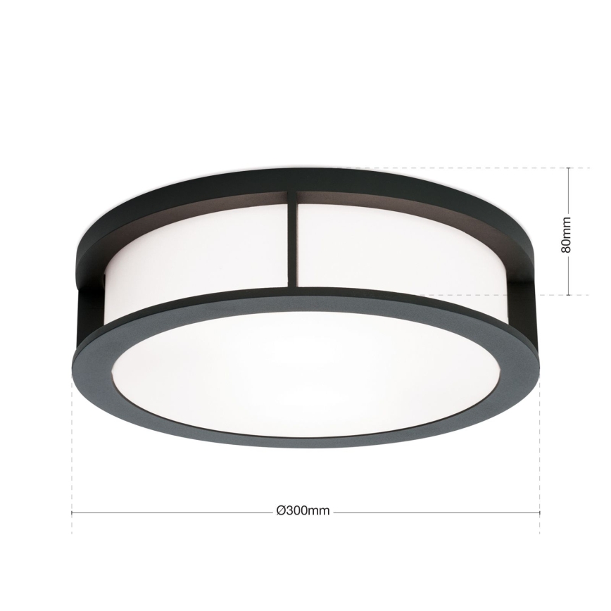 Ulkovalaisin HENRY 2xE27/15W/230V halkaisija 30 cm IP44 antrasiitti