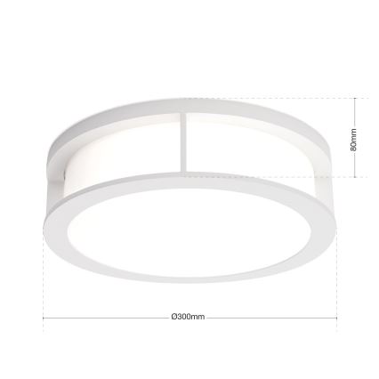 Ulkovalaisin HENRY 2xE27/15W/230V halkaisija 30 cm IP44 valkoinen