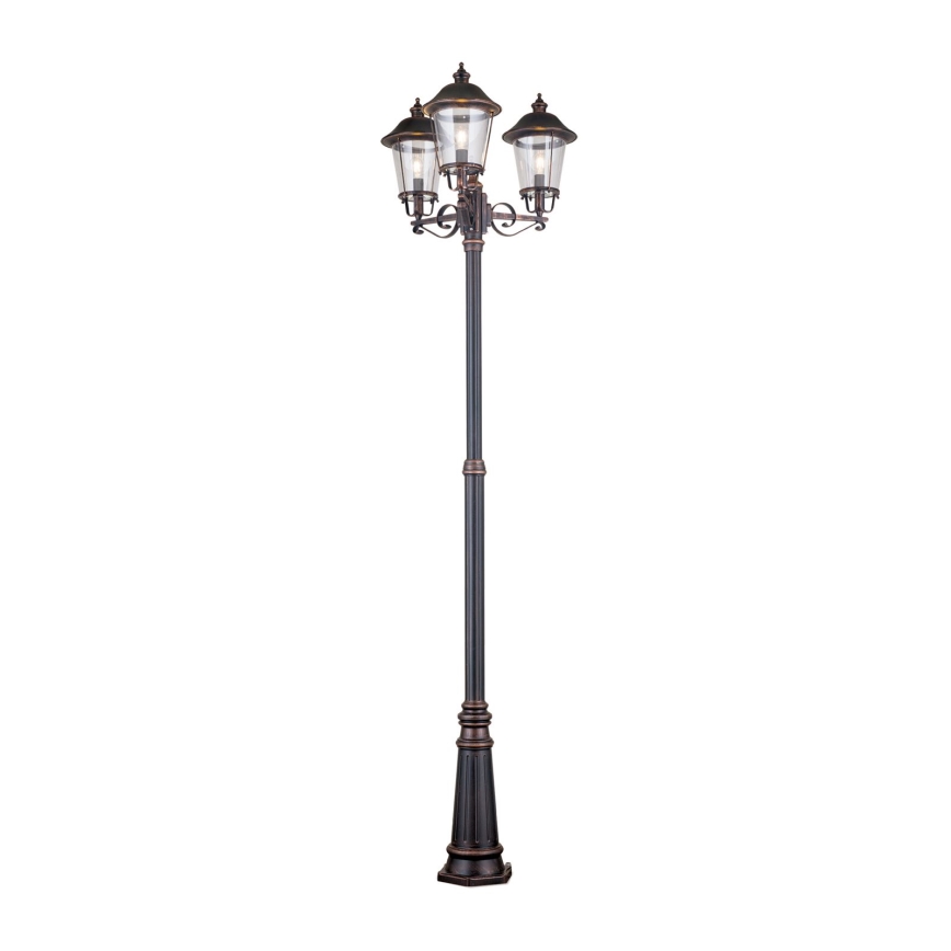 Ulkovalaisin KENZO 3xE27/100W/230V IP44 pronssi/patina