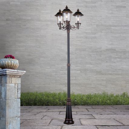 Ulkovalaisin KENZO 3xE27/100W/230V IP44 pronssi/patina