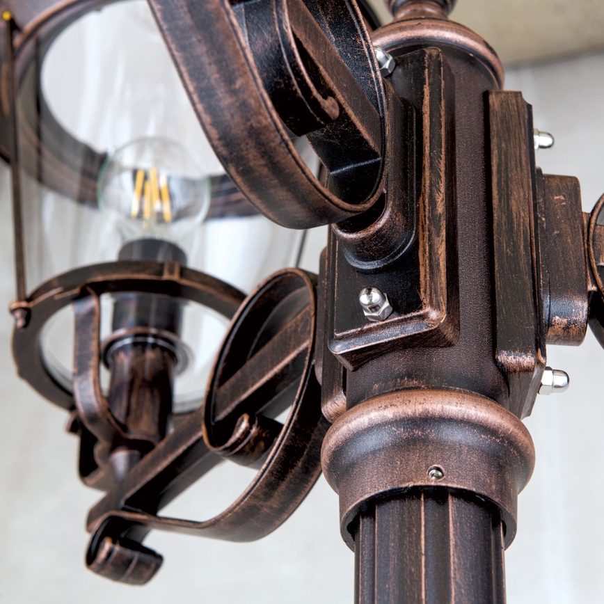 Ulkovalaisin KENZO 3xE27/100W/230V IP44 pronssi/patina