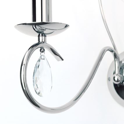 Kristalliseinävalaisin ALESSIA 2xE14/40W/230V kiiltävä kromi