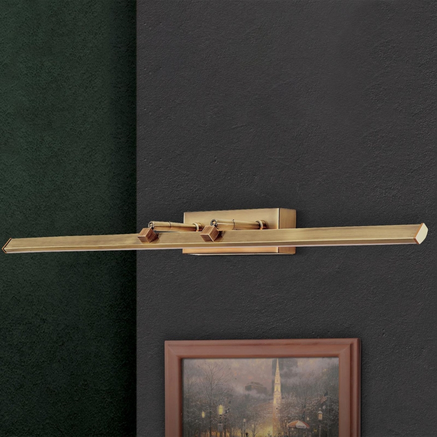 LED-kuvavalo PUBLIO LED/15W/230V 75 cm kulta/patina