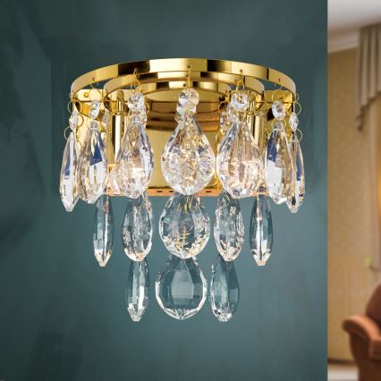 Kristalliseinävalaisin CELESTE 2xG9/40W/230V kulta