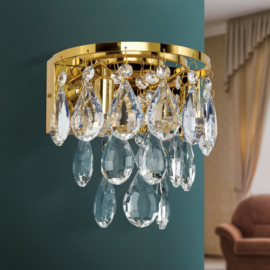 Kristalliseinävalaisin CELESTE 2xG9/40W/230V kulta