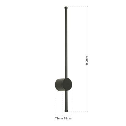 Kylpyhuoneen LED-peilivalo FERDINAND LED/12W/230V IP54 musta