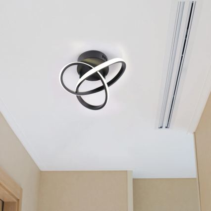 OSKAR LED -kattovalaisin, 15 W/230 V, halkaisija 25 cm, musta