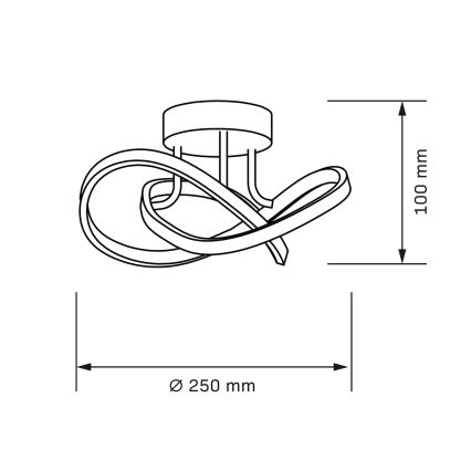 OSKAR LED -kattovalaisin, 15 W/230 V, halkaisija 25 cm, musta