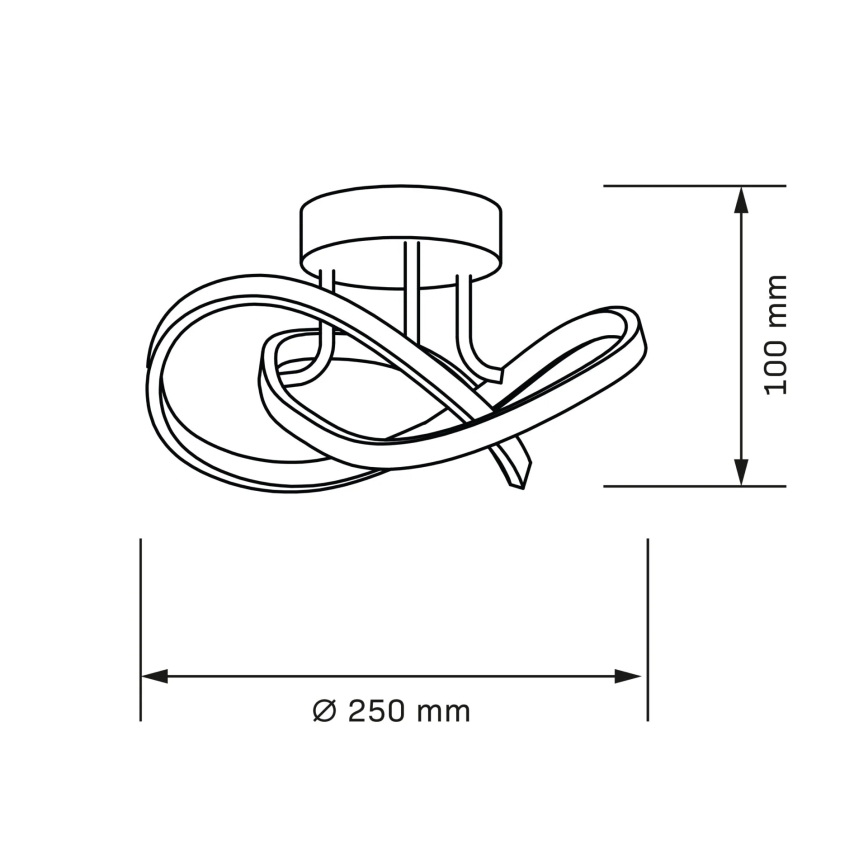 OSKAR LED -kattovalaisin, 15 W/230 V, halkaisija 25 cm, musta