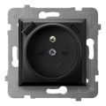 Ospel - Kehyksetön kodin pistorasia 230V + 1x USB-A + 1x USB-C ARIA musta