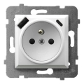 Ospel - Kehyksetön kotitalouspistorasia 230V + 1xUSB-A + 1xUSB-C ARIA valkoinen