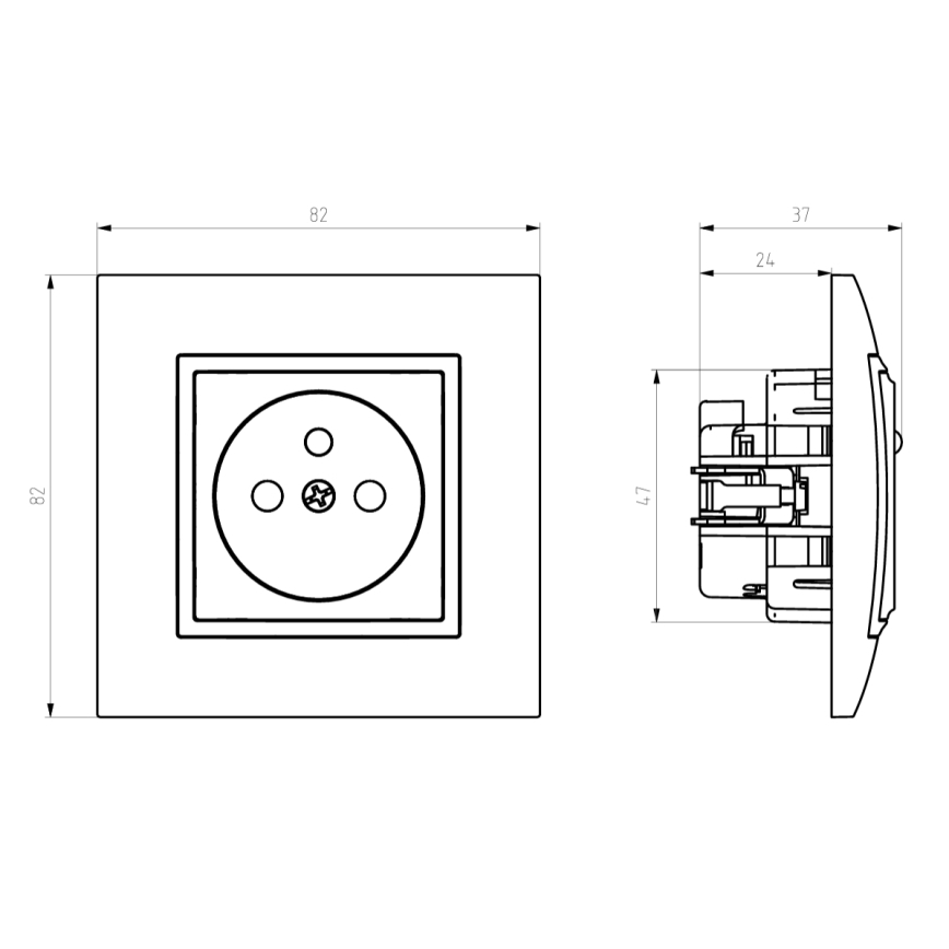 Ospel - Kehyksetön kotitalouspistorasia 230V + 1xUSB-A + 1xUSB-C ARIA valkoinen