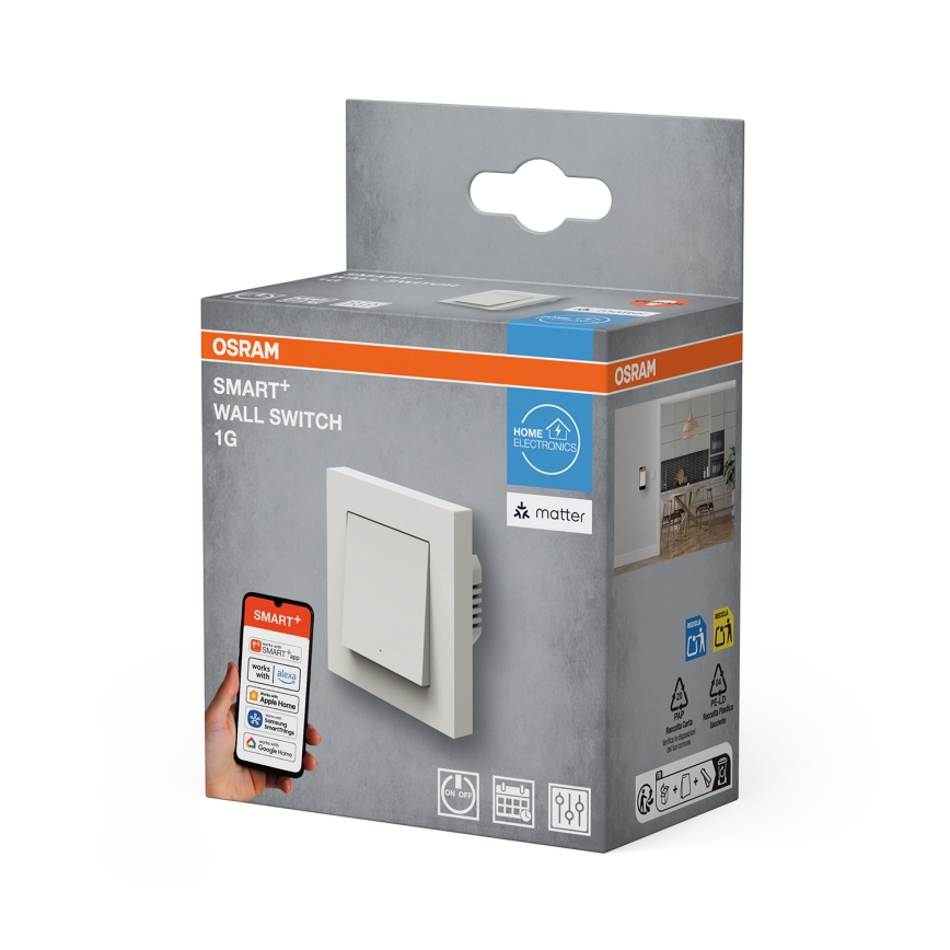 Osram - 1-painikkeinen SMART+ MATTER 230V Wi-Fi-kytkin