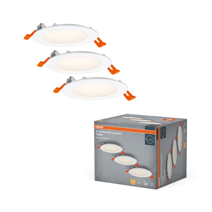 Osram - 3 kpl setti LED-upotettava alasvalo SPOT LED/8W/230V 3000K Ø 12 cm valkoinen