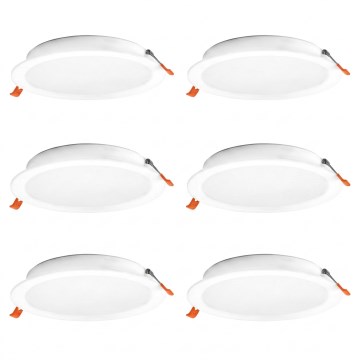 Osram - 6 kappaleen setti ESSENTIAL LED uppoasennettavia alasvaloja, 18 W/230 V, 4000 K, halkaisija 22 cm, valkoinen