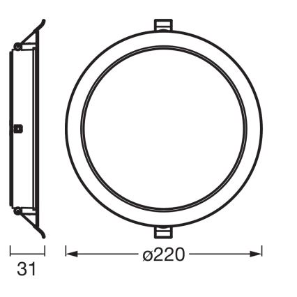 Osram - 6 kpl ESSENTIAL LED upotettava alasvalaisin LED/18W/230V 6500K Ø 22 cm valkoinen
