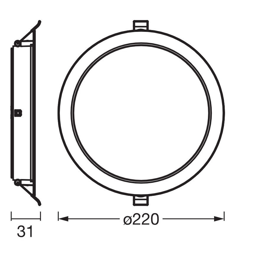 Osram - 6 kappaleen setti ESSENTIAL LED uppoasennettavia alasvaloja, 18 W/230 V, 4000 K, halkaisija 22 cm, valkoinen
