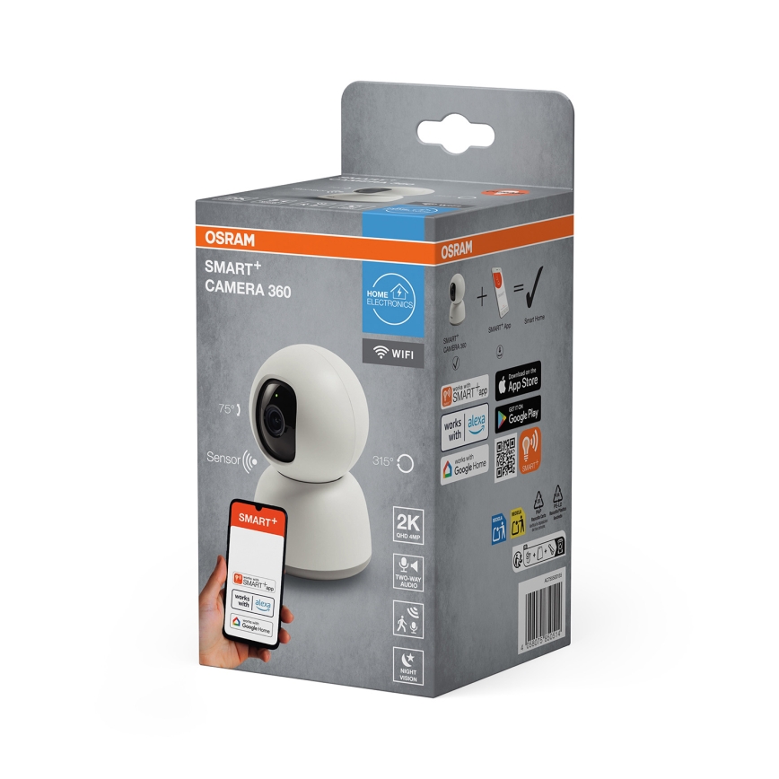 Osram - Älykäs 360° sisäkamera 2K-sensorilla SMART+ 230V Wi-Fi