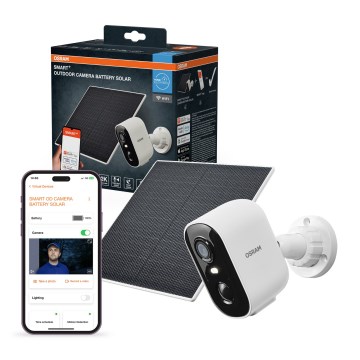 Osram - Älykäs aurinkokamera 2K-anturilla SMART+ 5V 5200 mAh IP66 Wi-Fi